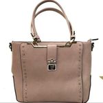 Light Pink Fashion Tote Crystal and Gold Studded Accents Square Style Photo 1