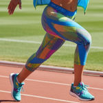 Nike  Pro Hypercool Frequency Capri Leggings Womens‎ Large Multicolor Swirl Print Photo 0