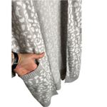 Rachel Zoe Leopard Print Cardigan Gray Size Small Hooded Pockets Oversized Cozy Photo 3