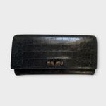 Miu Miu Black Croc-Embossed Crossbody with Gold Chain Photo 12