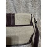 Etienne Aigner Purse~ Beige Linen Blend~Burgundy Trim~Snap Close Gold Hardware Photo 4