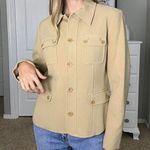 Jones New York Tan and cream thick gorgeous blazer with the cutest button and pockets Photo 0