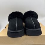 UGG  Disquette Black Suede Fur Cuff Slide Platform Slipper Shoes Size 7 Women New Photo 1