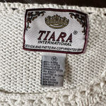 Tiara International  Chunky Knit Floral Women’s Pullover Sweater Pearls 90’s MED Photo 6