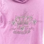 Guess Womens Y2K Vintage Rhinestone Crown Embellished Hooded Top Size M Purple Photo 5