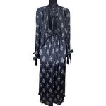 MISA Los Angeles Ales Floral Black Maxi Smocked Dress Size Medium Photo 14