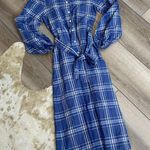 ZARA  blue checked tunic plaid midi dress Photo 1