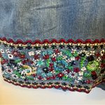 denim dress with floral‎ embroidery size. L Blue Size L Photo 3