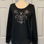 EXPRESS gray tribal beaded super soft sweatshirt Size Small Photo 0