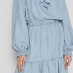Lauren Ralph Lauren Women’s Twill Denim Ruffled Blue Dress Size 8 Photo 0
