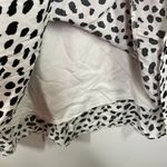 White Black Polka Dot Print Short Sleeve Cotton Mini Dress Women's Size Large L Photo 5