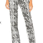 I am gia I.AM.GIA Slater Snake Print Zip-Front Pant Silver Black M Photo 0