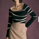 RIHOAS The Khaki High Waisted Contrast Mini Skirt 3 Tan Size XS Photo 1