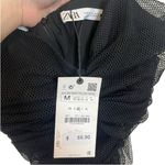 ZARA  Black Limited Edition Draped Tulle Night Out Midi Dress BodyCon 7721/424 M Photo 8