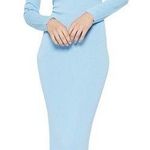 Bardot NWT  Eliana Twist Front Knit Dress In Blue Cutouts Long Sleeves Bodycon XL Photo 0