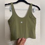 Lululemon AlignTank Top Light Support Size 2 olive Green Built-In Bra Photo 4