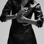 ZARA  bloggers favorite faux Leather mini shirt dress size M  NWT Photo 8