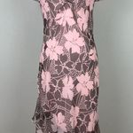 Faith Love & Passion Dress 6 Pink Taupe Floral Asymmetrical Flutter V Photo 0