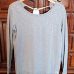 Victoria's Secret Victoria’s Secret Open Back Long Sleeve Gray Shirt/Sweatshirt Medium Photo 0