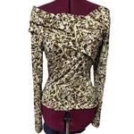 SOFT JOIE Cersei Long Sleeve Asymmetrical Wrap Top Knit Brown Blouse NWT Large Photo 2