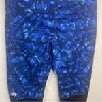 Alo Yoga Alo Goddess Ribbed Leg Warmer Legging Blue Kaleidoscope Black Sz XXS Yoga Pants Photo 7