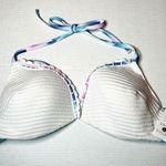Shade & Shore White & Blue Tie-Dye Crochet Light Lift Bikini Top Size 36D New! Photo 0