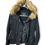 Love Tree Hooded Jacket w/ Faux Fur Trim | Black | Medium Photo 1