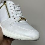 ALDO  White and Gold Sneakers with Padded Ankle Collar Photo 3