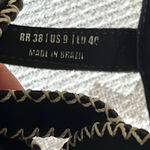 Farm Rio  black zigzag white stitch closed toe sandals Photo 4