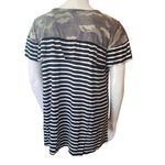 Heimish USA Black & White Striped & Camo Ruffle Top (M) Size M Photo 4