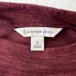 Calvin Klein  Maroon Logo Long Sleeve Crop Top Photo 5