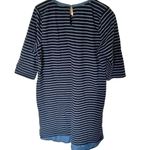 J.Jill Cotton Knit Striped Pullover Shift Dress Chambray Denim Hem Medium Photo 1