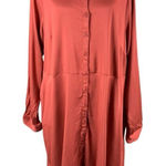 Torrid  Rust Button Front Long Sleeve Midi Shirt Dress 2 2X Photo 0
