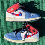 Air Jordan 1 MID SE GS 'Multicolored Swoosh' Size 7y Women’s Size 8.5 White Photo 0