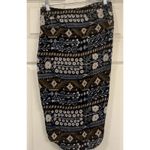 Veronica Beard 100% Silk Skirt Sz 4 Black Floral Sarong Knot Boho Office High Lo Photo 1