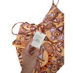 ALC Frank A.L.C Cleo Orange Rose One Piece Multi Graphic Swimsuit Size XS Plunge V Neck Photo 3