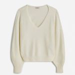 Madewell EUC Women's Winter White Wedged V-Neck Sweater XXS Needs Fabric Shaver Photo 4