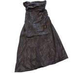 ALC Frank A.L.C. Dress Womens 8 Brown Andie Faux Leather Strapless‎ Cutout Photo 8