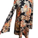 ZARA A-Line Mini Dress Sz S Bell Sleeve Art-to-Wear Boho Lux Retro Maximalist Photo 1