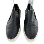 Vince  Garvey Black Leather Slip On Platform Sneakers Size 8 M Photo 2