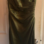 David's Bridal  Olive Green Bridesmaid Dress Photo 0
