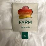 Farm Rio White Gathered Sleeved And Beaded Tassel Tie Front Top Photo 7