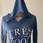 Hoodie pull over long sleeve top Blue Photo 4