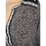 Lucky Brand Geometric Patterned Long Sleeve V-Neck Loose Fit Blouse Photo 1