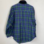 Vtg Quizz Long Sleeve Velvet Collar Plaid Button Down Shirt Women's Small Multi Green Photo 7
