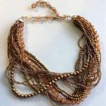 Gorgeous Multi Strand Necklace Brown Copper Amber Root Beer Colors Photo 0