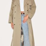 Pretty Little Thing Pretty Little Things Khaki Belted Double Breasted Trench Coat US 6 Photo 0