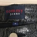 Tommy Hilfiger Vtg Tommy Jeans Y2K Faux Leather Snake Print Black Bootcut Pants Photo 5