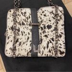 🌟LEIFSDOTTIR🌟 COW PRINT CALF HAIR LEATHER CHAIN SHOULDER BAG BLACK / WHITE Photo 2
