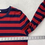 Gap top Womens M Red Blue Striped Crew Neck Long Sleeve Shirt cotton Photo 1